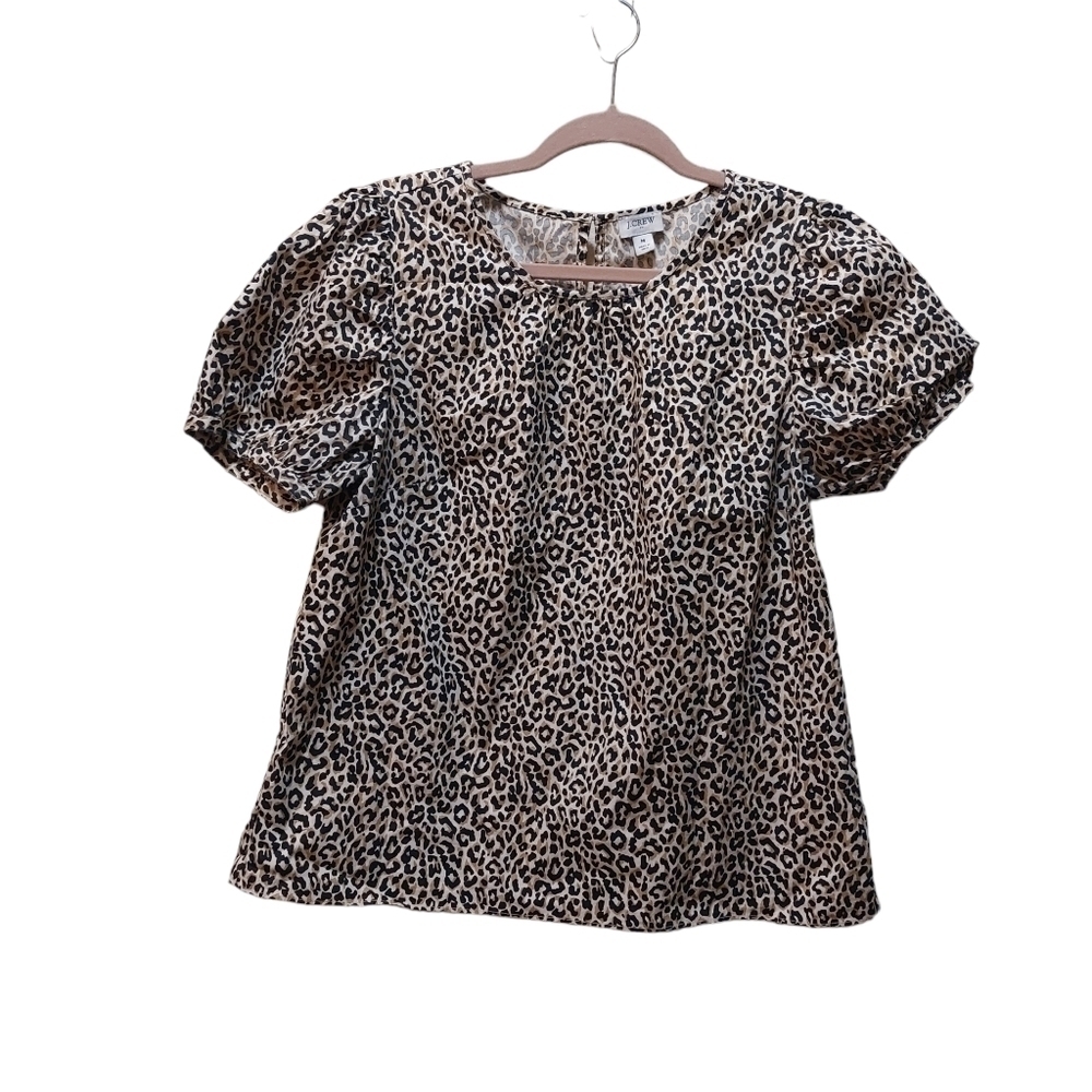 J. Crew Ladies Short Sleeve Animal Print Top